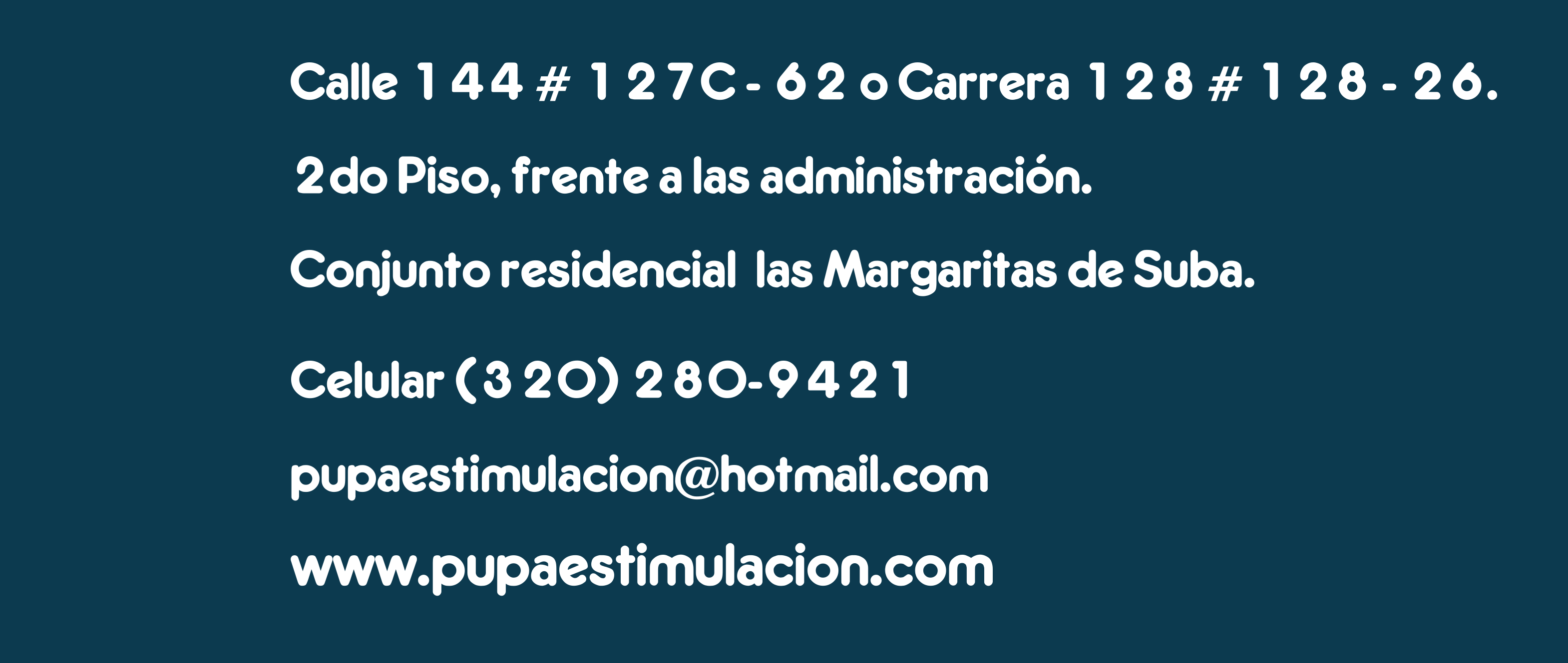 Inmformación de contacto Jardin infantil